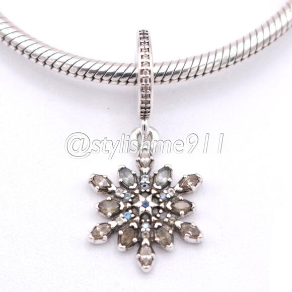 Authentic PANDORA Crystalized Snowflake Dangle - 791761NBLMX - Picture 2 of 11